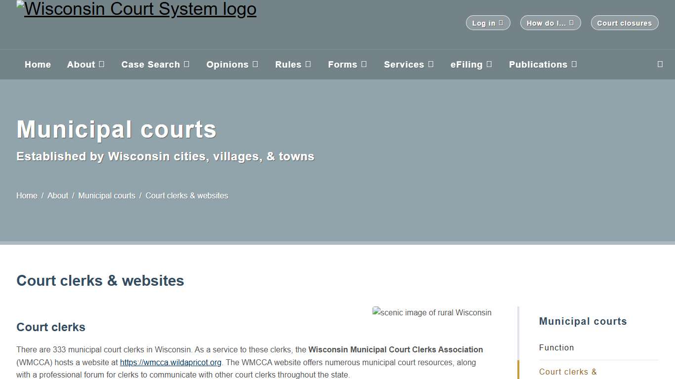 Wisconsin Court System - Municipal court websites